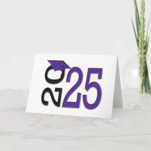 Tarjeta Graduación morada y negra en 2025