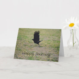 Tarjeta Graduación Moving Trip Black Crow Flying Good Wish