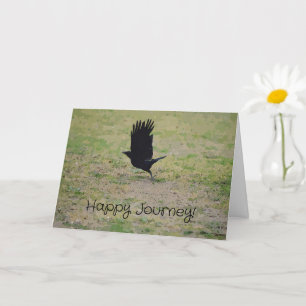 Tarjeta Graduación Moving Trip Black Crow Flying Good Wish