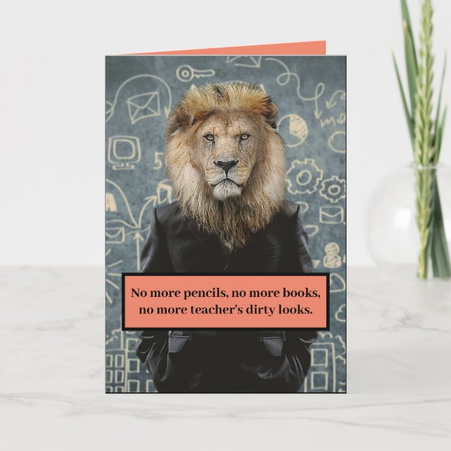 Tarjeta Graduación no parece más sucia de profesor (Anverso)