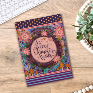 Tarjeta Graduación Nuevo Capítulo Cita Floral Bonito moder