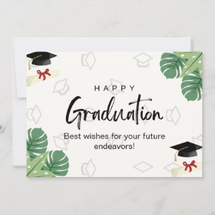 Tarjeta Graduación Orgánica Blanca