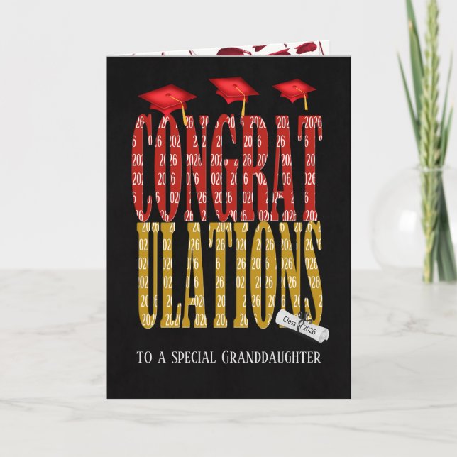 Tarjeta Graduación para nieta en 2025 (Anverso)
