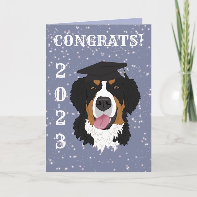 Tarjeta Graduación Perro de montaña de Bernese (Anverso)