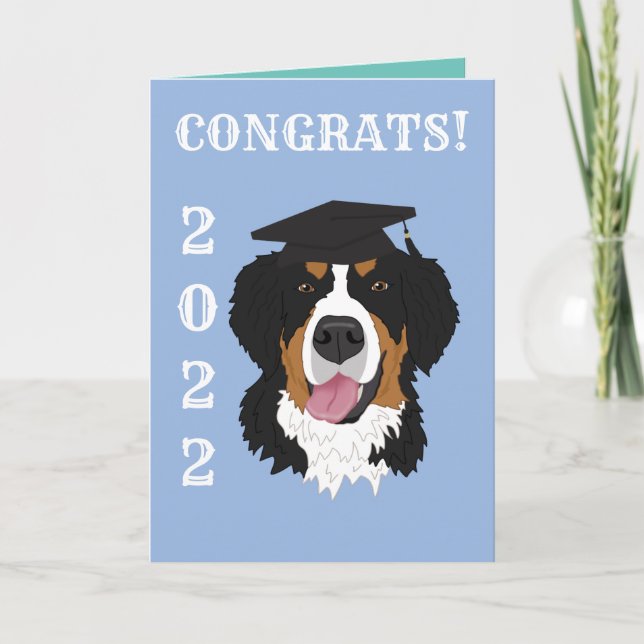 Tarjeta Graduación Perro de montaña de Bernese (Anverso)