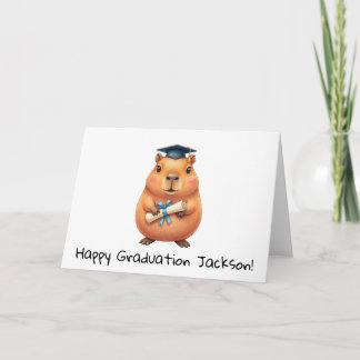 Tarjeta Graduación Personalizada de Capybara Adorable