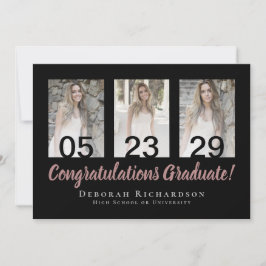 Tarjeta Graduación personalizada de Collage de fotos moder