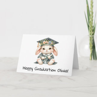 Tarjeta Graduación personalizada de conejo conejo conejo c