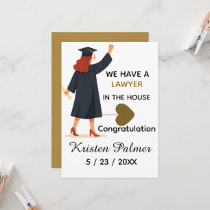 Tarjeta Graduación personalizada de la facultad de derecho