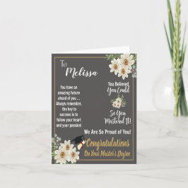 Tarjeta Graduación personalizada de maestría