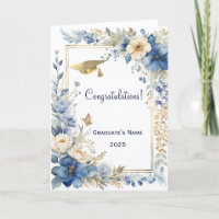 Graduación personalizada de mariposa de flor azul 