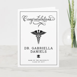 Tarjeta Graduación personalizada de médico de escuela de m