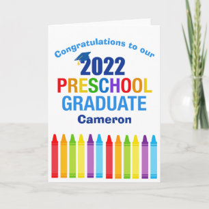 Tarjeta Graduación personalizada de preescolar lindo PreK
