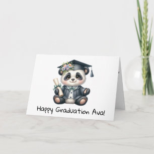 Tarjeta Graduación personalizada del Panda Bear Kindergart
