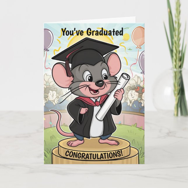 Tarjeta Graduación personalizada del ratón (Anverso)