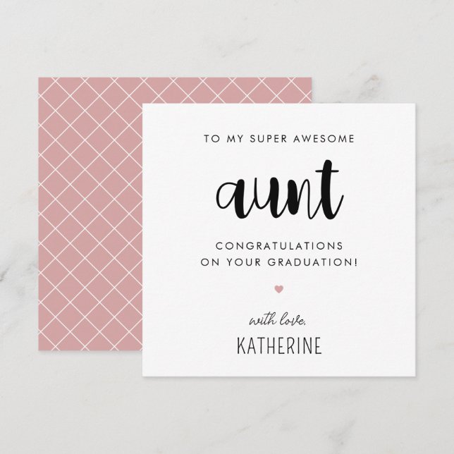 Tarjeta Graduación personalizado moderna y educada de la t (Anverso / Reverso)