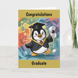Tarjeta Graduación pingüina personalizada