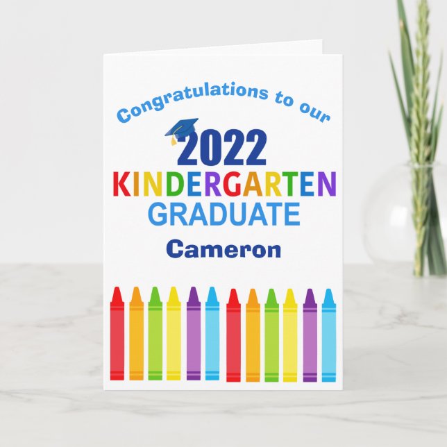Tarjeta Graduación por Personalizado de Graduado en Jardín (Anverso)