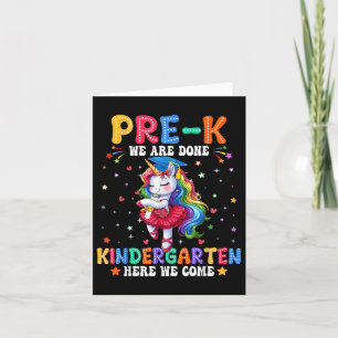 Tarjeta Graduación preescolar 2025 Chicas de Unicornio