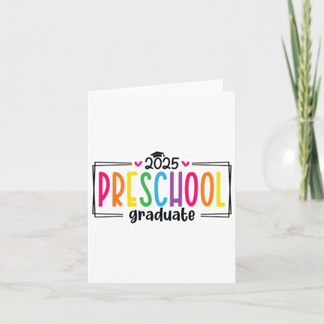 Tarjeta Graduación Preescolar 2025 Graduado Último Día O (Anverso)