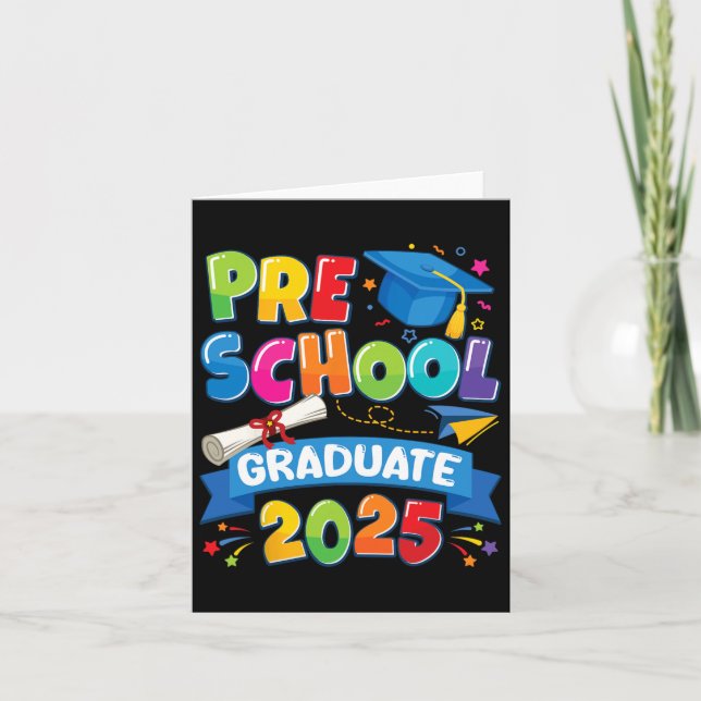 Tarjeta Graduación preescolar 2025 Niños de pregrado (Anverso)