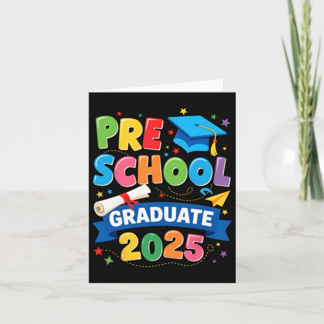 Tarjeta Graduación preescolar 2025 Niños de pregrado (Anverso)