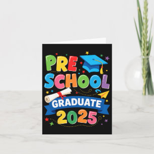 Tarjeta Graduación preescolar 2025 Niños de pregrado