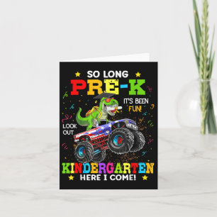Tarjeta Graduación preescolar niños Dinosaurio pre-k gra