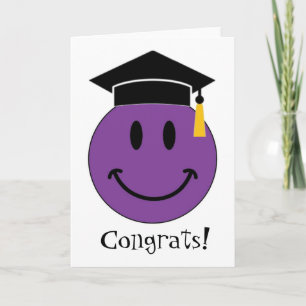 Tarjeta Graduación púrpura de la cara (personalizable)