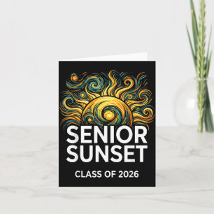 Tarjeta Graduación Retro Senior Sunset Cl 2026 Gráfico 2