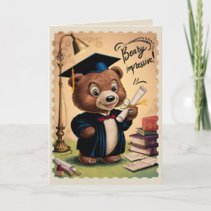 Tarjeta Graduación secundaria personalizada Oso lindo