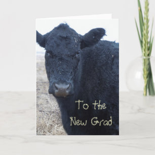 Tarjeta Graduación silenciosa felicitaciones granja Cow Ra