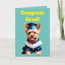 Tarjeta Graduación Terrier de Cute Yorkshire