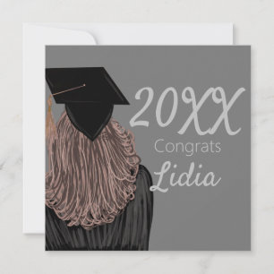 Tarjeta Graduación universitaria chica de secundaria gradu