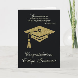 Tarjeta Graduación universitaria felicitaciones negro con 