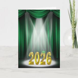 Tarjeta Graduación Verde y Oro Colores escolares 2025