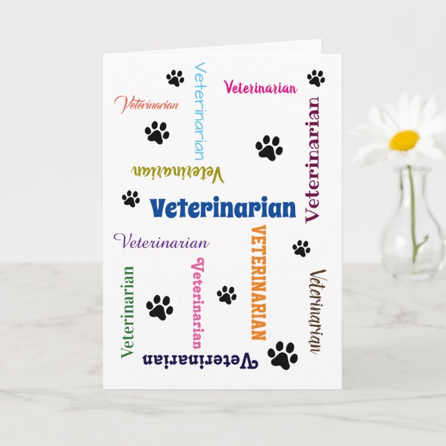 Tarjeta Graduación Veterinaria (Planta pequeña)