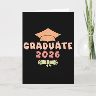 Tarjeta Graduado 2026 Gorra Diploma Graduación Estudiantes