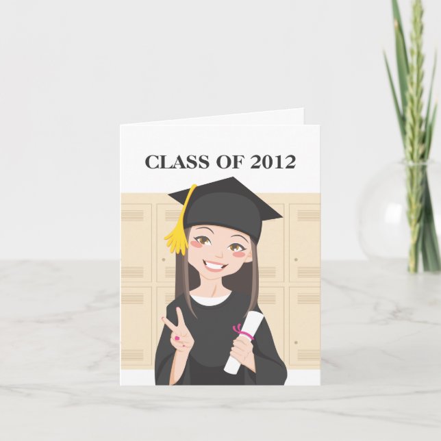 Tarjeta Graduado asiático (Anverso)