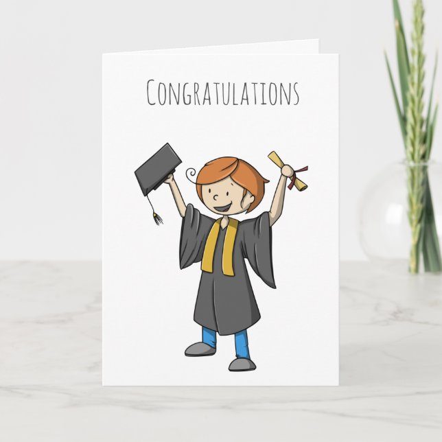 Tarjeta Graduado celebrando felicitaciones Graduación (Anverso)
