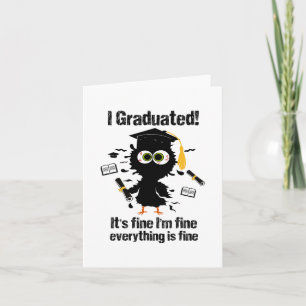 Tarjeta Graduado Cl Último Día De Escuela Gato Graduado