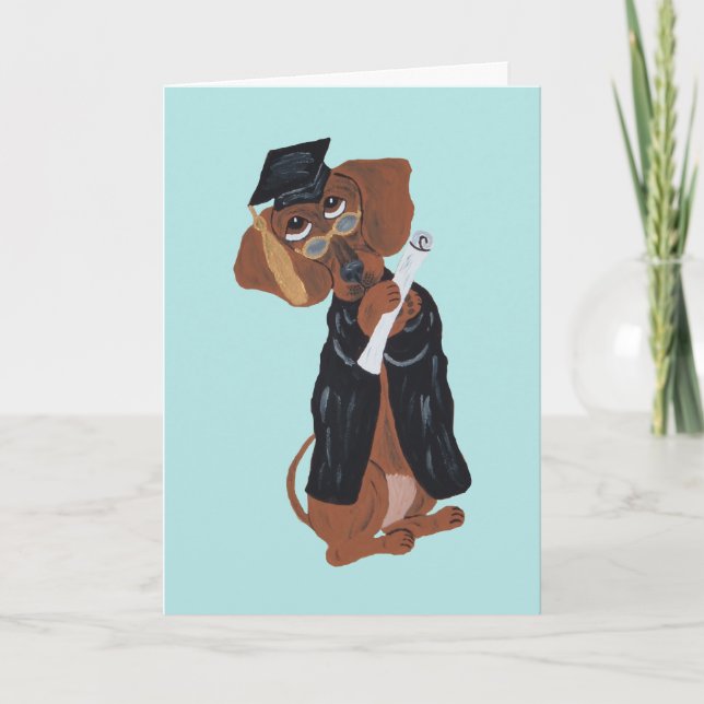 Tarjeta Graduado Dachshund (Anverso)