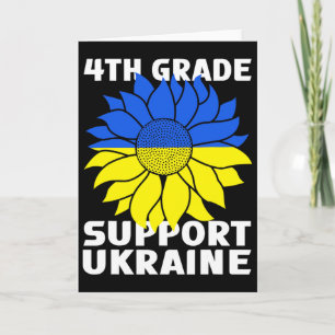 Tarjeta Graduado de 4to Grado Apoya Ucrania Bandera Ucrani