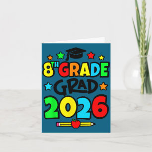 Tarjeta graduado de 8vo grado 2026 graduación de octavo gr