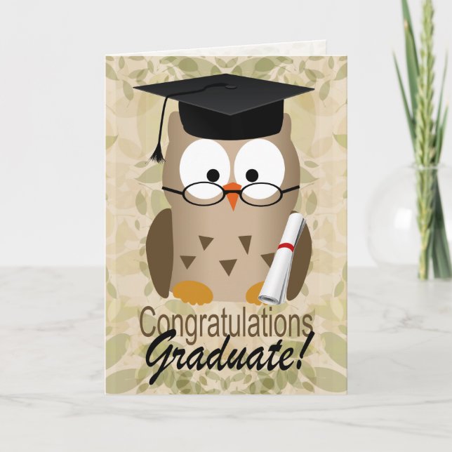 Tarjeta Graduado de Búho sabio (Anverso)