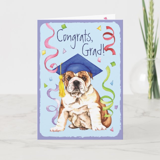 Tarjeta Graduado de bulldog (Anverso)
