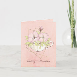 Tarjeta Graduado de Facultad de Medicina Flores Taza de Té