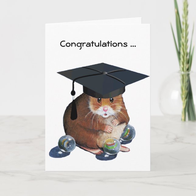 Tarjeta Graduado de felicitaciones: Hamster: todos los már (Anverso)