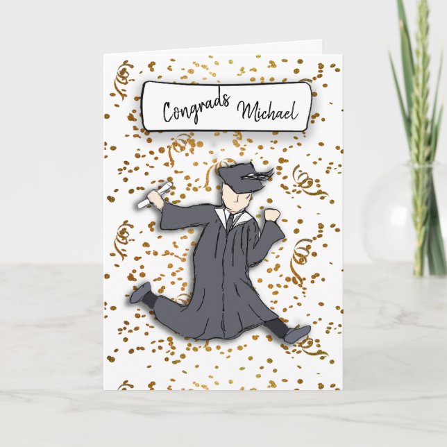 Tarjeta Graduado de felicitaciones personalizadas (Anverso)