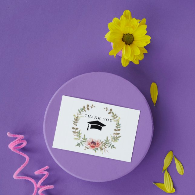Tarjeta Graduado de Floral Gracias (Subido por el creador)